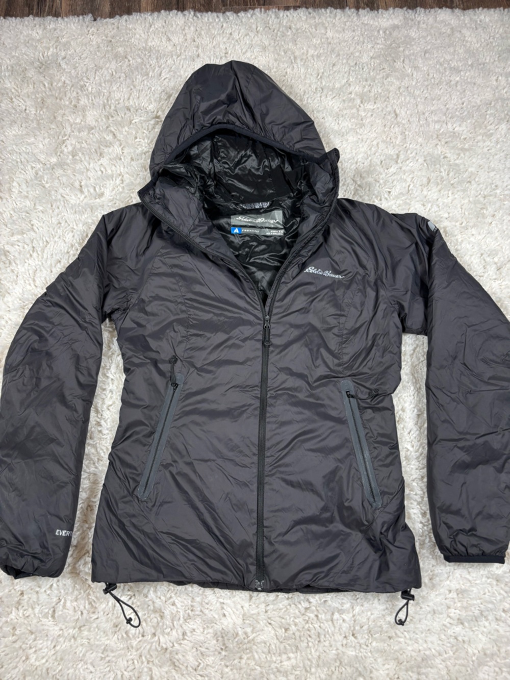 Eddie Bauer First Ascent Women’s XS 800 Fill Goose Down Hooded Jacket Black